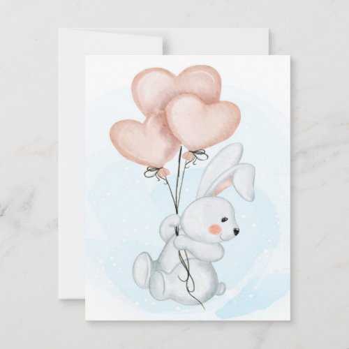 Rabbit Design  Cute Bunny Lovers  Kid Birthday Invitation
