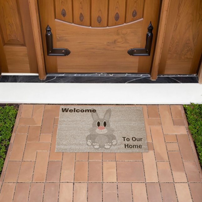 Rabbit Design Personalised Fiber Doormat (Insitu (Outdoor))