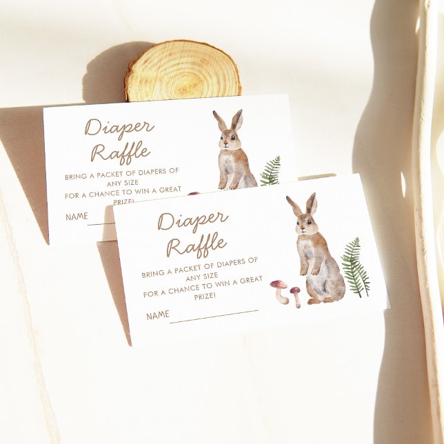 Rabbit Diaper Raffle Baby Shower Enclosure Card (Creator Uploaded)