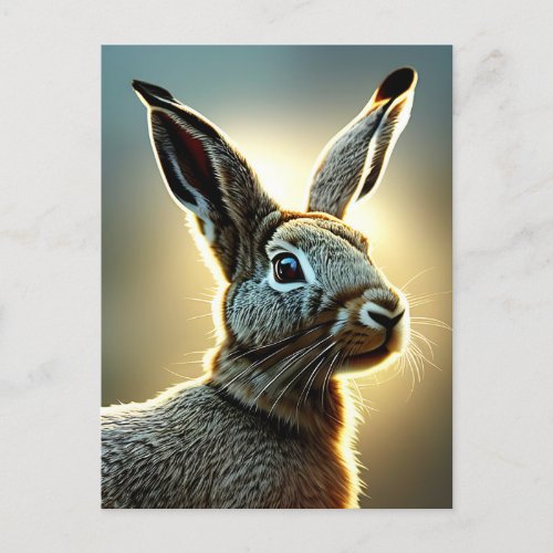 rabbit digital art postcard
