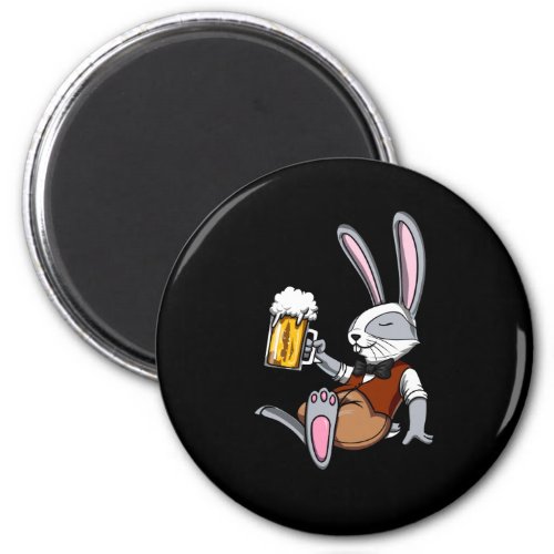 Rabbit Drinking Beer Bunny Funny Party Magnet