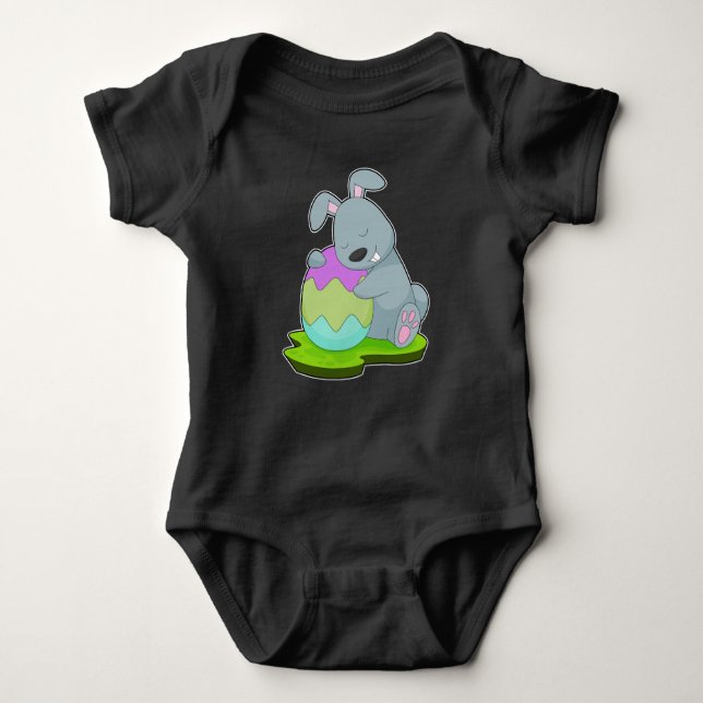 Rabbit Easter Easter egg Baby Bodysuit (Front)