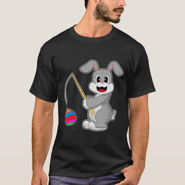 Rabbit Easter Easter egg Fishing T-Shirt (Front)