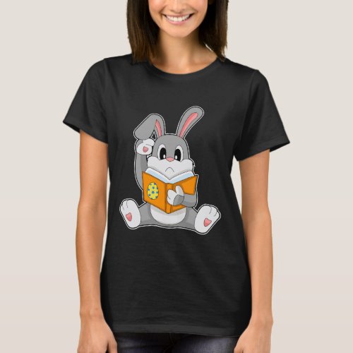 Rabbit Easter Easter egg Reading T_Shirt