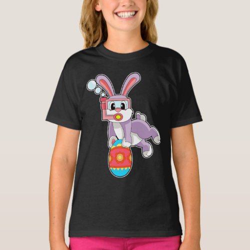 Rabbit Easter Easter egg Swimming T_Shirt
