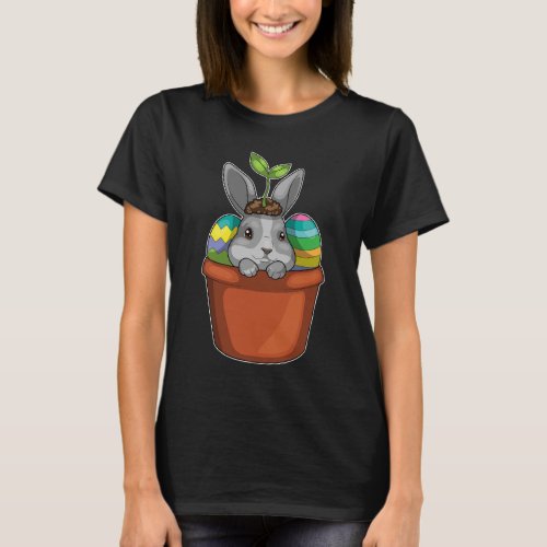 Rabbit Easter Easter eggs Plant T_Shirt