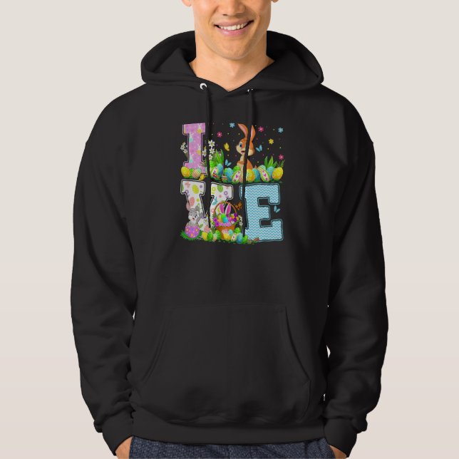 Rabbit Easter Egg Hunt Funny Love Rabbit Easter Su Hoodie (Front)