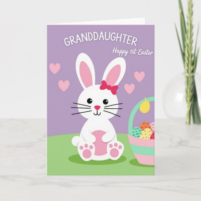 Rabbit Easter Faux Gold Foil Card (Front)