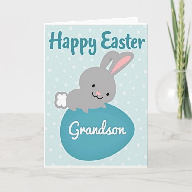 Rabbit Easter Grandson Card (Front)