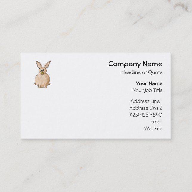 Rabbit Eating a Dandelion. Business Card (Front)