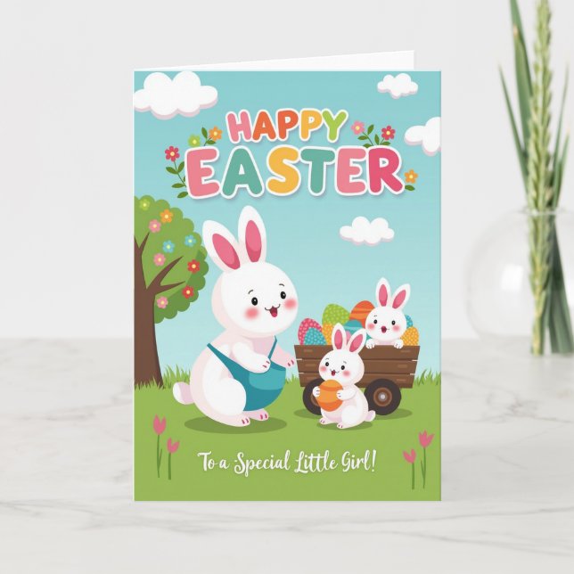 Rabbit Egg Pattern Springtime Card (Front)