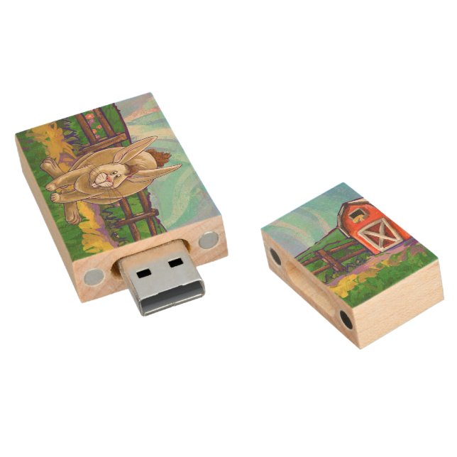 Rabbit Electronics Wood USB Flash Drive (Angled)