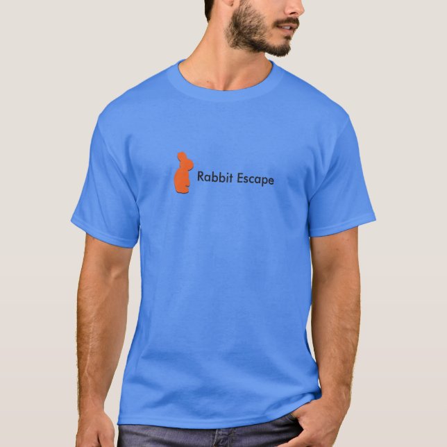Rabbit Escape logo+name t-shirt (blue) (Front)
