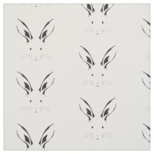 Rabbit Face Silhouette Fabric
