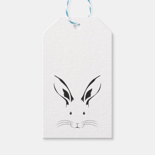 Rabbit Face Silhouette Gift Tags