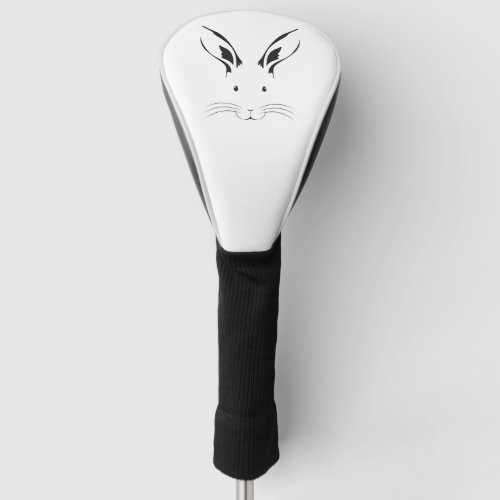 Rabbit Face Silhouette Golf Head Cover