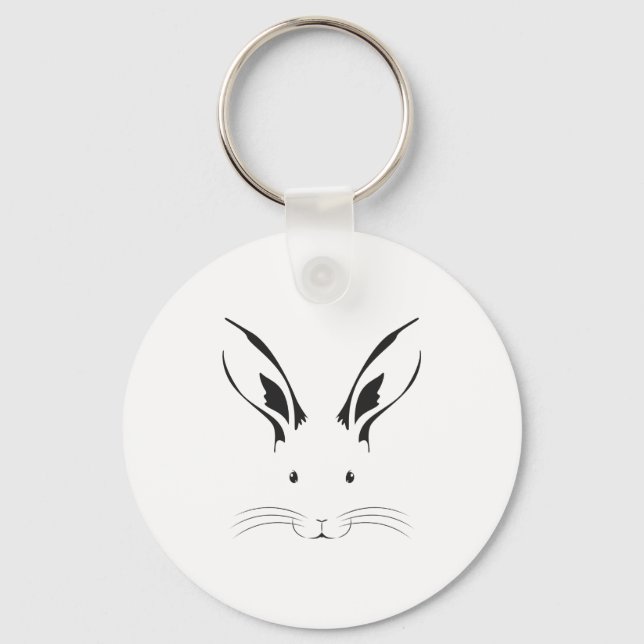 Rabbit Face Silhouette Keychain (Front)