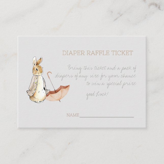 Rabbit Fall Elements Baby Shower Enclosure Card (Front)