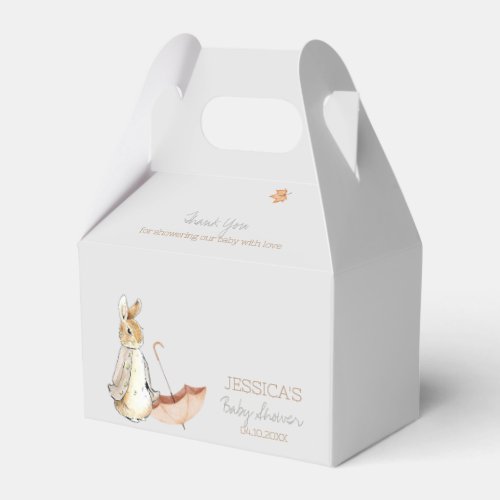 Rabbit Fall Elements Baby Shower Favor Boxes