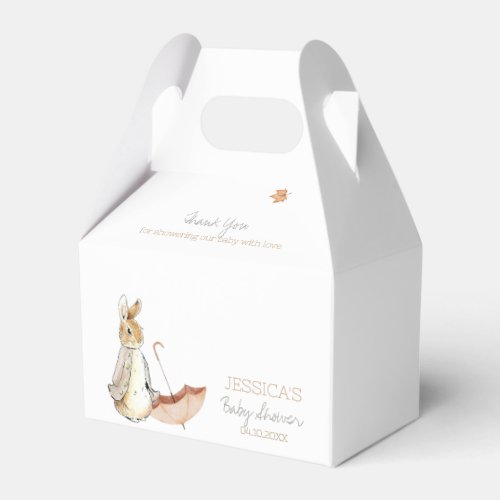 Rabbit Fall Elements Baby Shower Favor Boxes