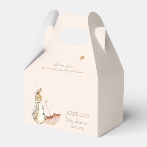 Rabbit Fall Elements Baby Shower Favor Boxes