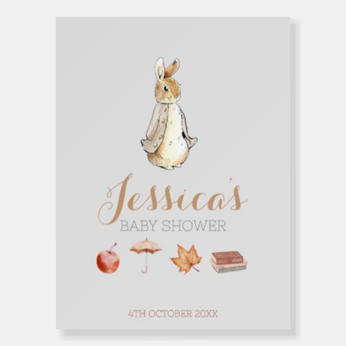 Rabbit Fall Elements Baby Shower Foam Board