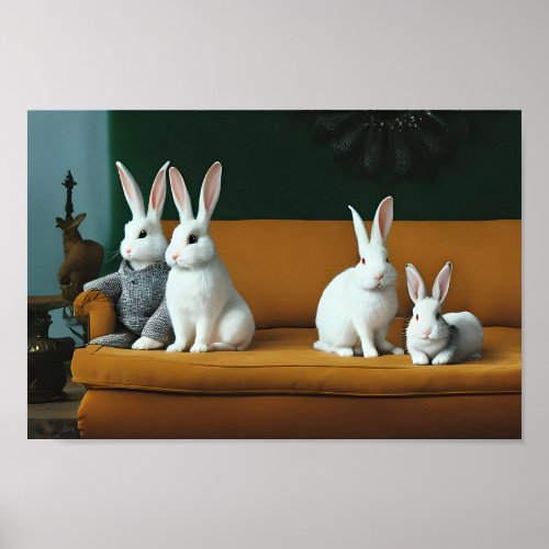 Rabbit Family Poster