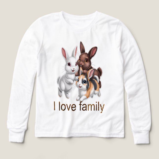 Rabbit family  Tri-Blend shirts (Design Front)