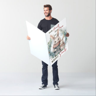 Rabbit Family Warm Hearts cold noses card