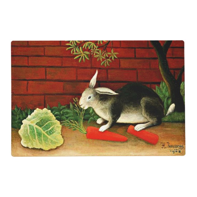 Rabbit, famous painting by Henri Rousseau Placemat (Front)