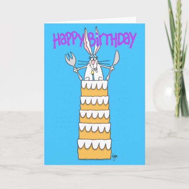 RABBIT FANTASY Birthday Card (Front)