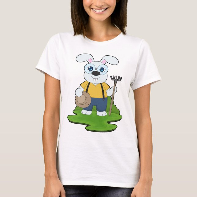 Rabbit Farmer Rake Farm T-Shirt (Front)