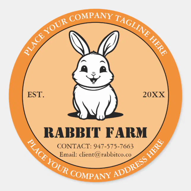 Un Label Rabbit Images Rabbit Farming Label Custom Sticker | Zazzle
