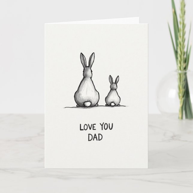 Rabbit Fathers Day Love Card (Front)