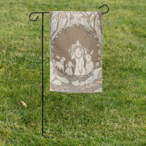 Rabbit Festivities Garden Flag