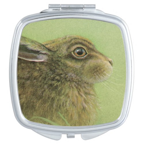 Rabbit fine art painting mirror compact