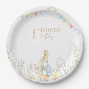 Rabbit First Birthday Paper Plates