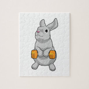 Rabbit Fitness Dumbbell Jigsaw Puzzle