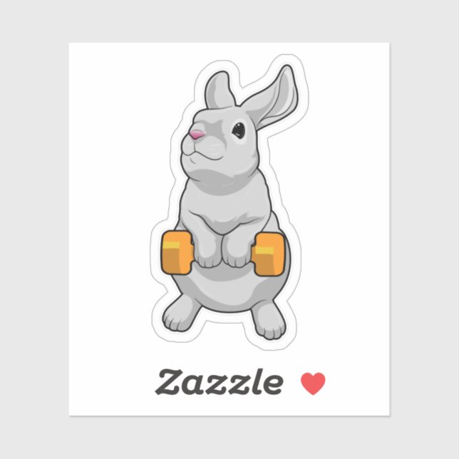 Rabbit Fitness Dumbbell Sticker (Sheet)