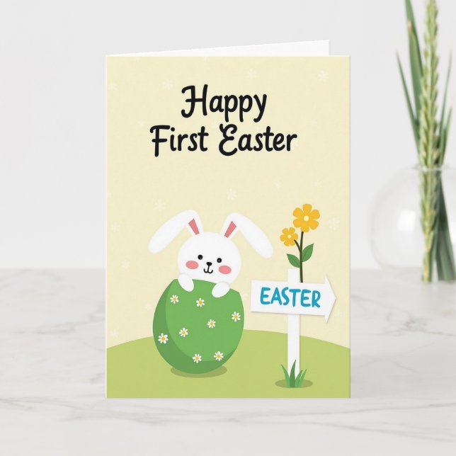 Rabbit Floral Easter Card (Front)
