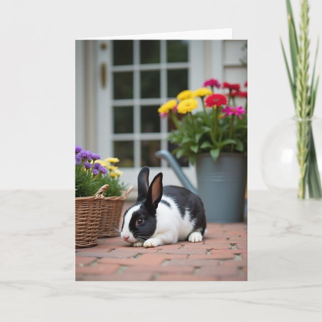 Rabbit Floral Mothers Day Card (Front)