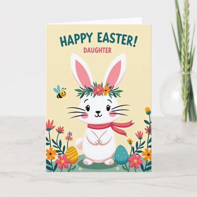 Rabbit Floral Pattern Card (Front)