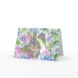 Rabbit Flower Garden Happy Easter Holiday Card Rabbit Flower Garden Happy Easter Holiday Card