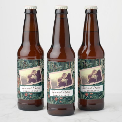 Rabbit Forest Wedding Beer Bottle Label