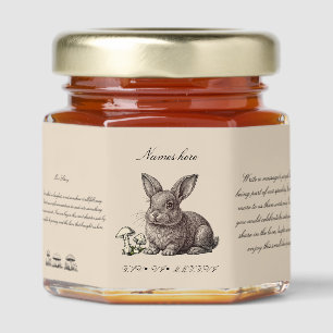 Rabbit Garden Wedding Favor Tag Sweet Thank You fo Honey Jar Favors