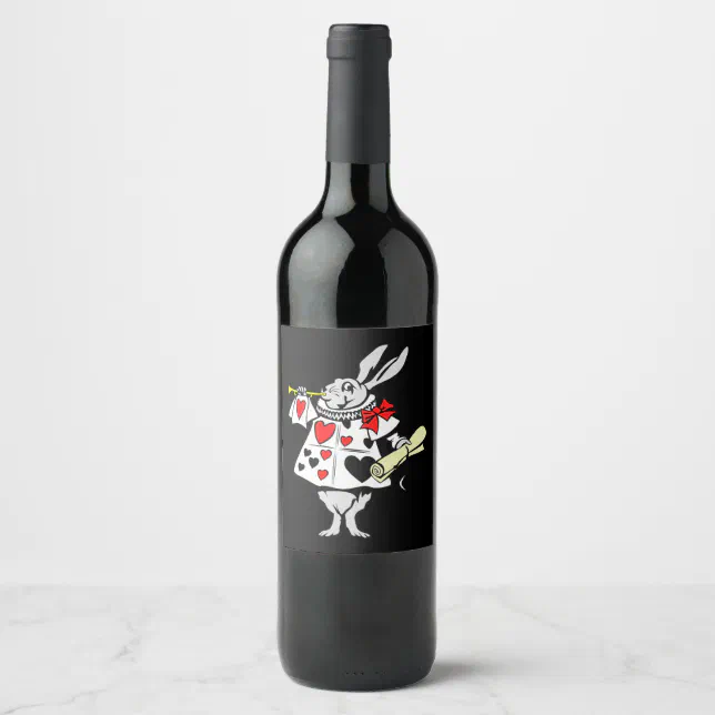 Rabbit Gift | Alice In Wonderland Rabbit Wine Label | Zazzle