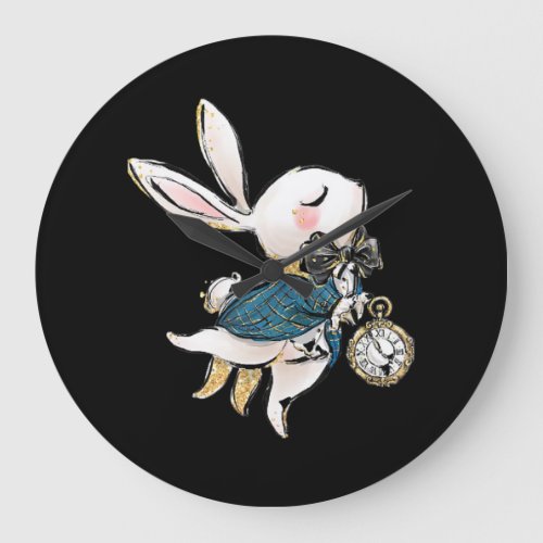 Rabbit Gift  Alice In Wonderland White Rabbit Large Clock