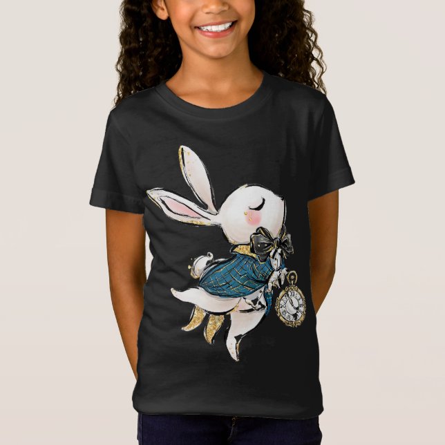 Rabbit Gift | Alice In Wonderland White Rabbit T-Shirt (Front)