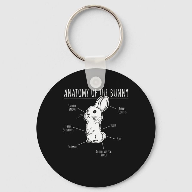 Rabbit Gift |Anatomy Of Bunny Cute Rabbit Pet Love Keychain (Front)