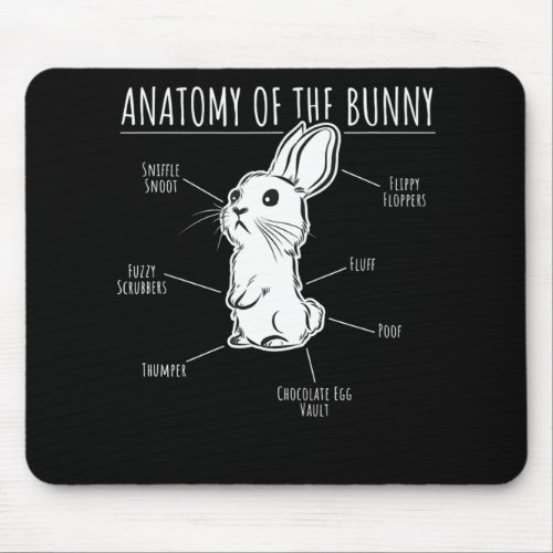 Rabbit Gift Anatomy Of Bunny Cute Rabbit Pet Love Mouse Pad